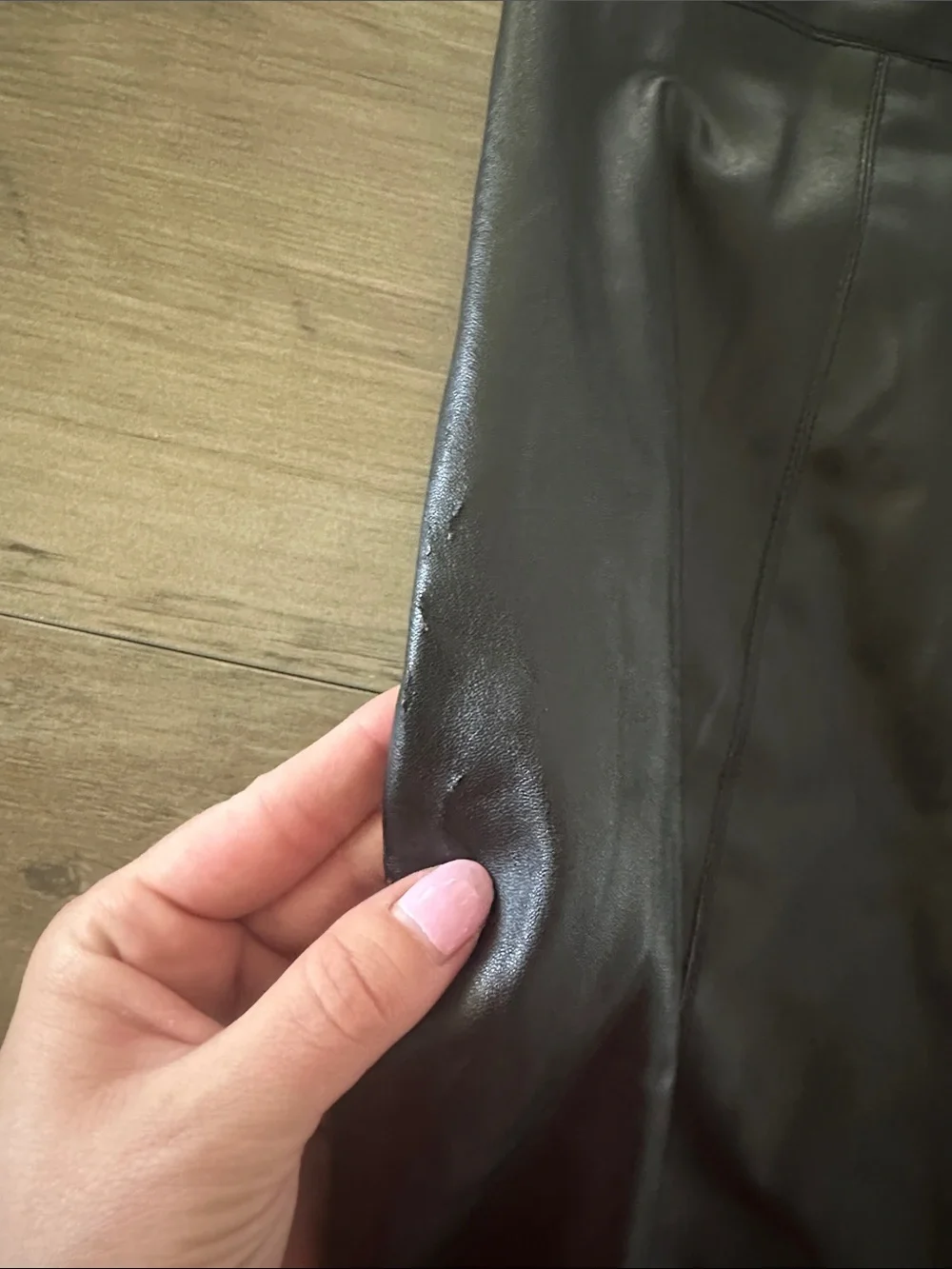 Zelda Black Faux Leather Pencil Skirt - Classic Women's Skirt - Picture 5 of 7